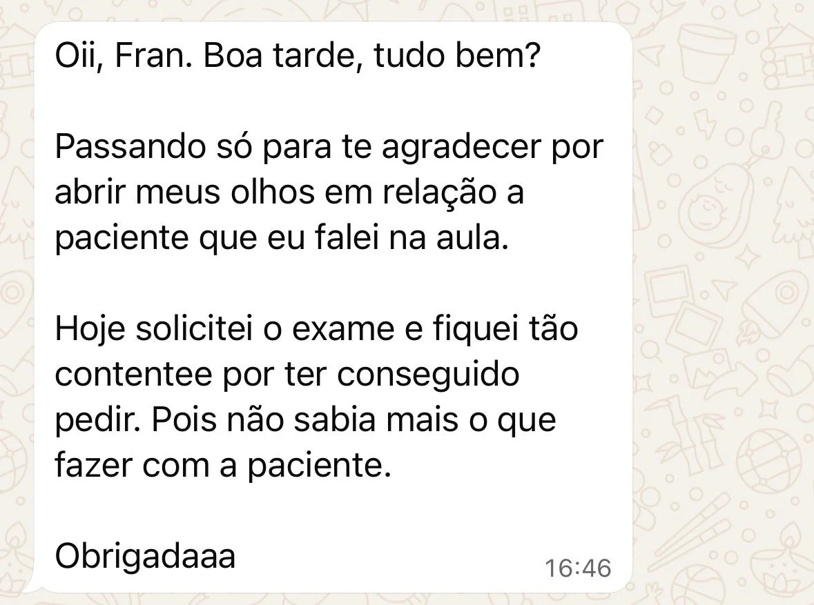 Depoimento aluna - solicitou exame